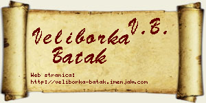Veliborka Batak vizit kartica